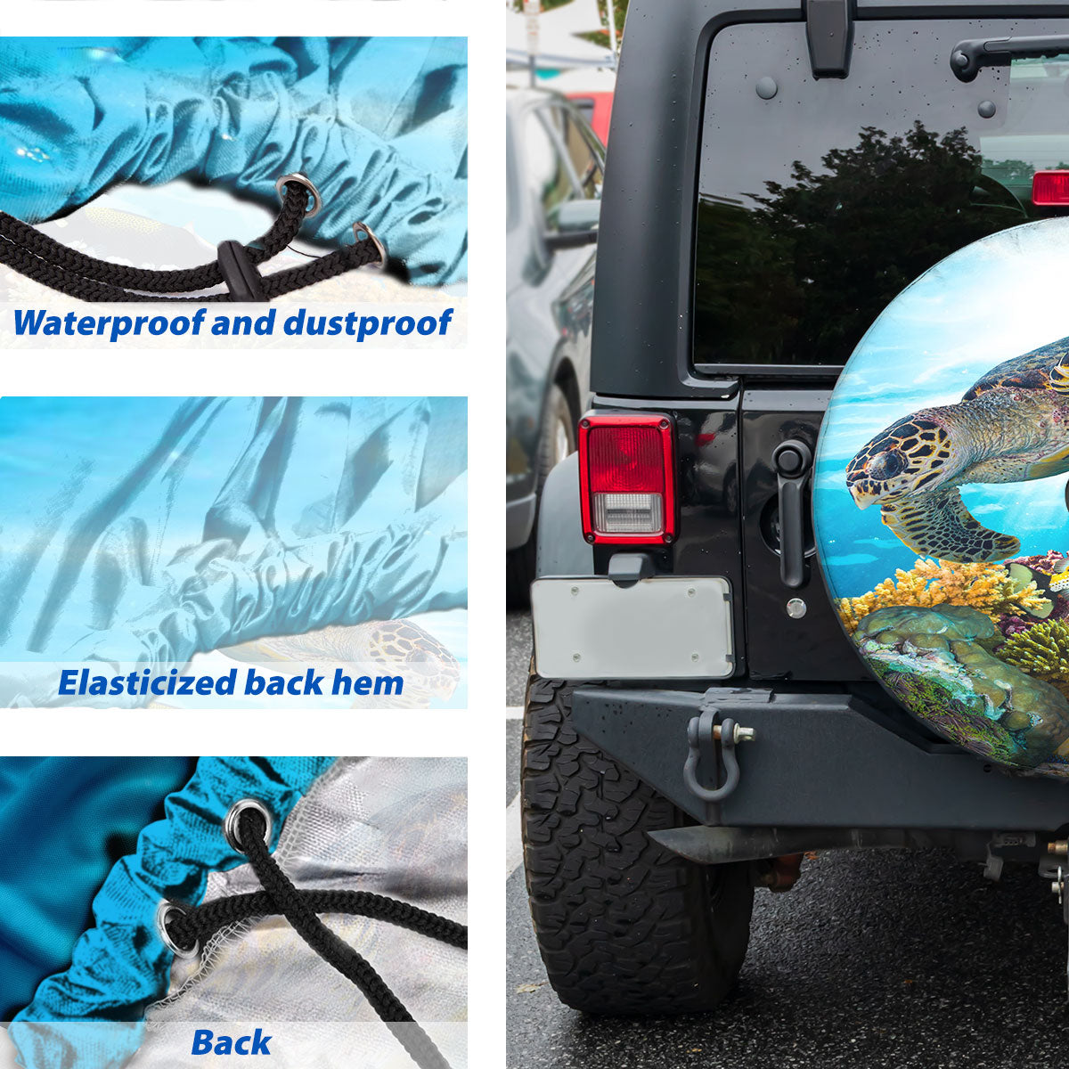 Petthouse | Sea Turtle Beautiful Ocean Spare Tire Cover Turtle Sea Animals Truck Cover Truck Decoration