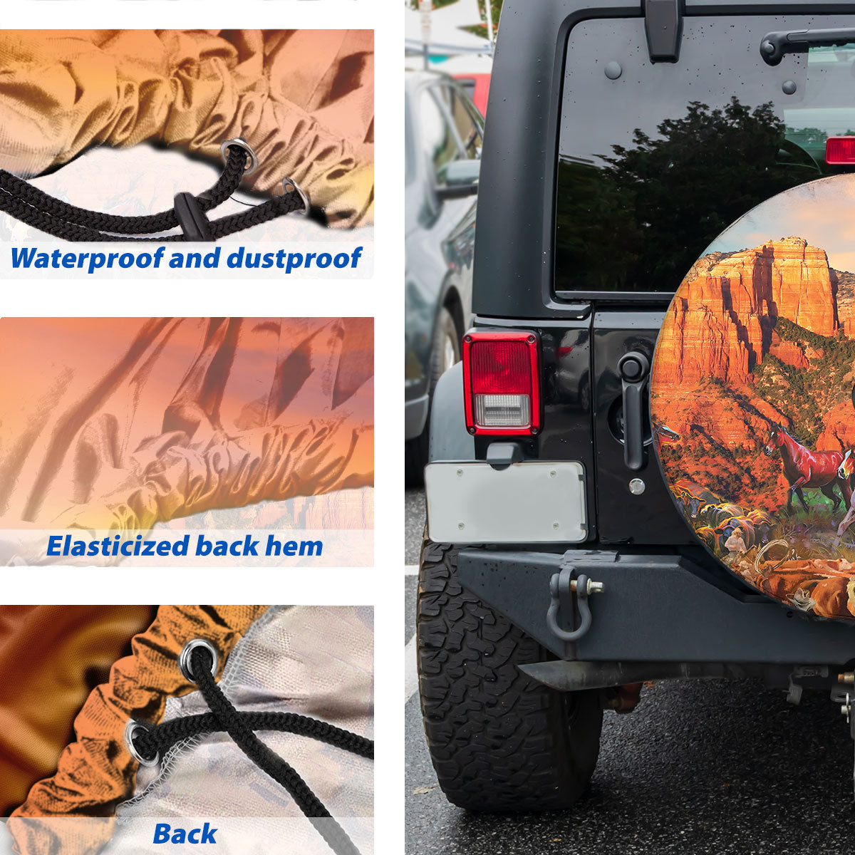 Petthouse | Cowboy Spare Tire Cover Horses Tire Protector New Car Gift Car Accessory Sedona