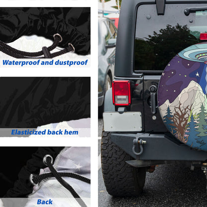 Petthouse | Space Ufo Alien Magic Spare Tire Cover Mountain Landscape Truck Decoration Space Lovers Gift