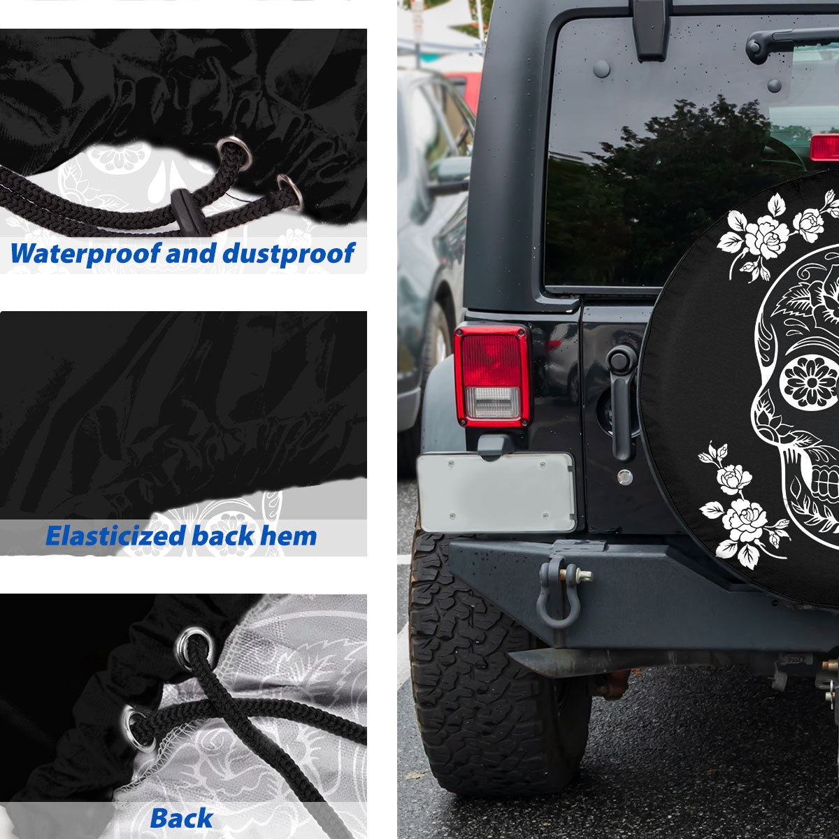 Petthouse | Sugar Skull Spare Tire Cover Happy Halloween's Day Truck Decoration Friends Gift