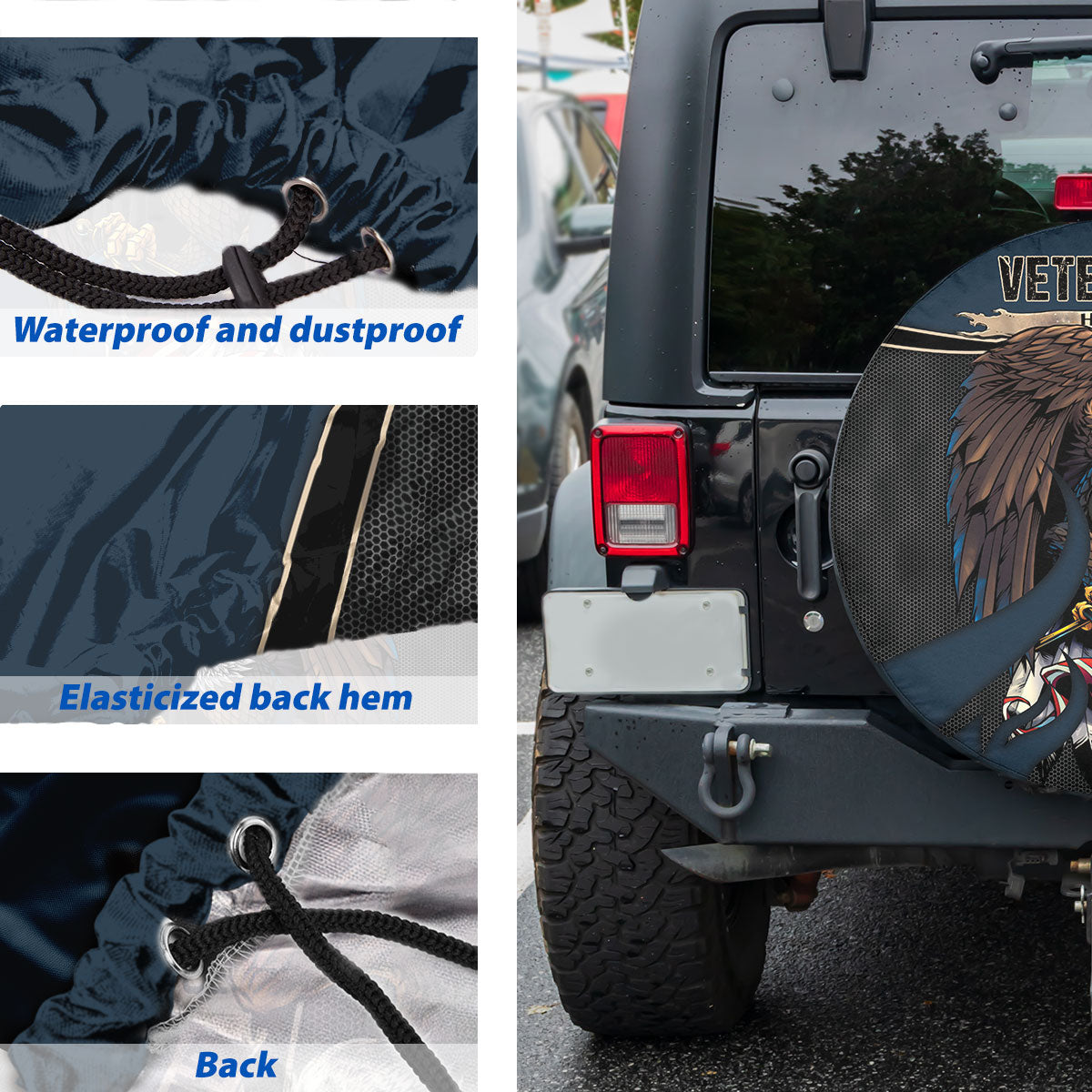 Petthouse | Veteran Honor The Fallen Us Eagle Spare Tire Cover Veteran's Day Decor Memorial Day Gift Idea