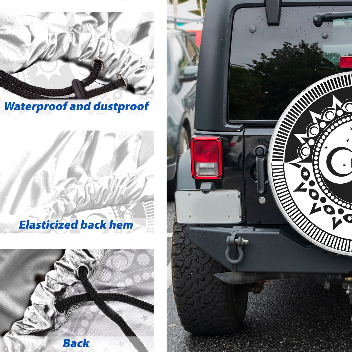 Petthouse | Yin Yang Duality Sun Moon Spare Tire Cover Spare Wheel Cover Car Accessory Truck Decoration