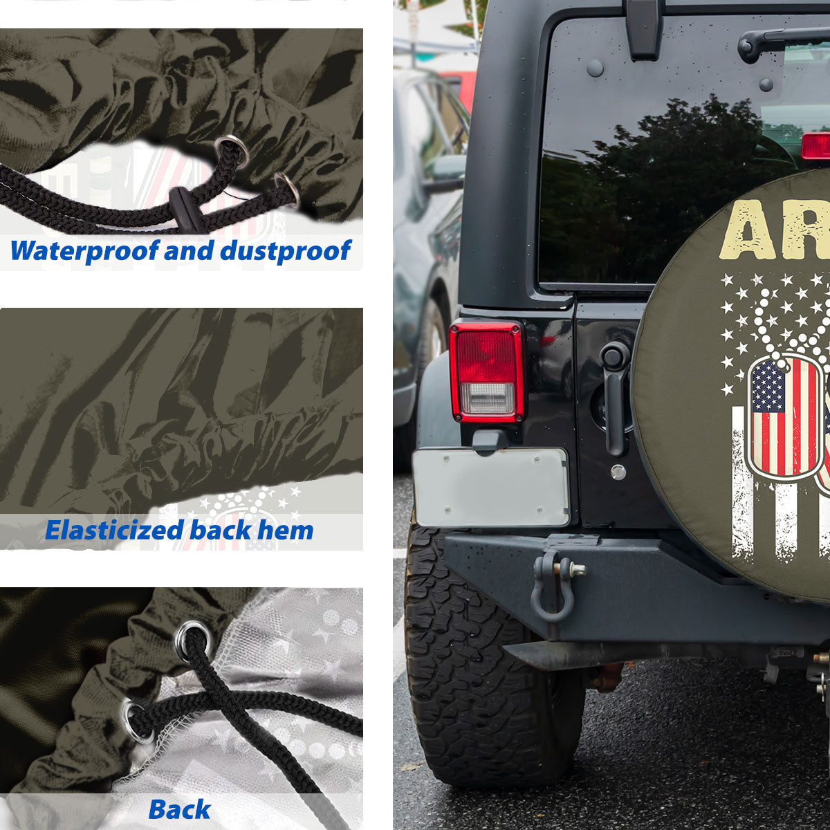 Petthouse | American Army Veteran Camouflage Spare Tire Cover Veteran's Day Decor Memorial Day Freedom Day Gift