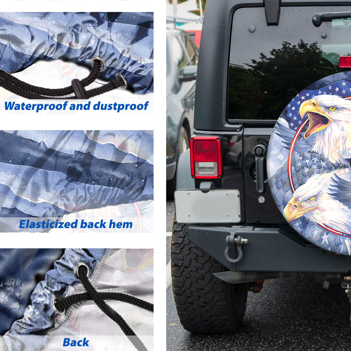 Petthouse | American Eagle Spare Tire Cover Accessories Us Eagle Bird Truck Decoration 4th Of July Gift