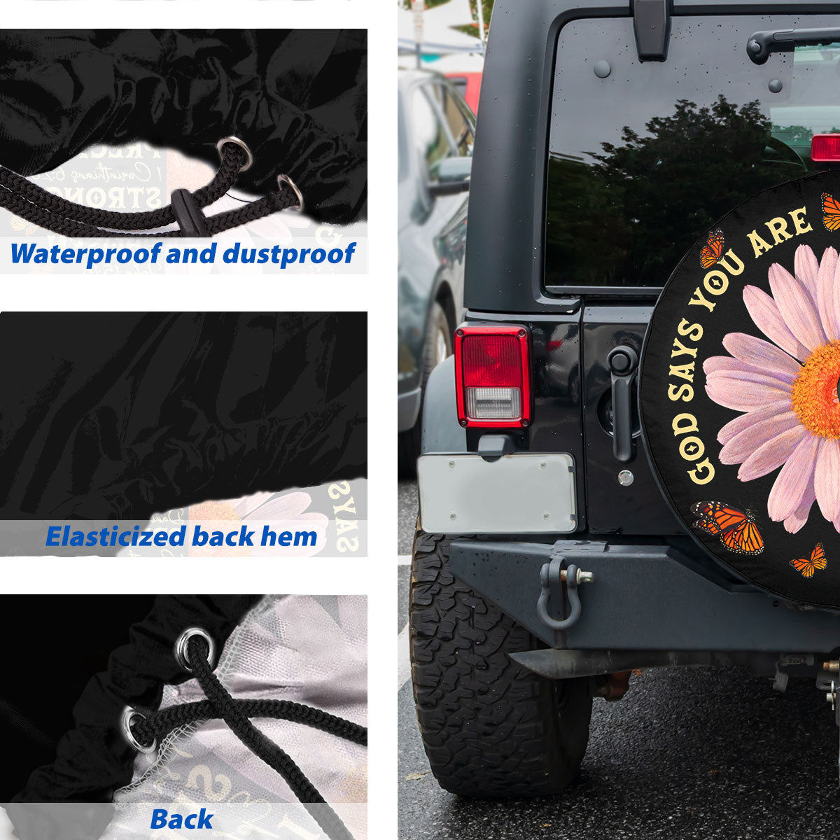 Petthouse | God Say You Are Spare Tire Cover Jesus Believer Tire Protector Christian Gifts Spare Wheel Cover