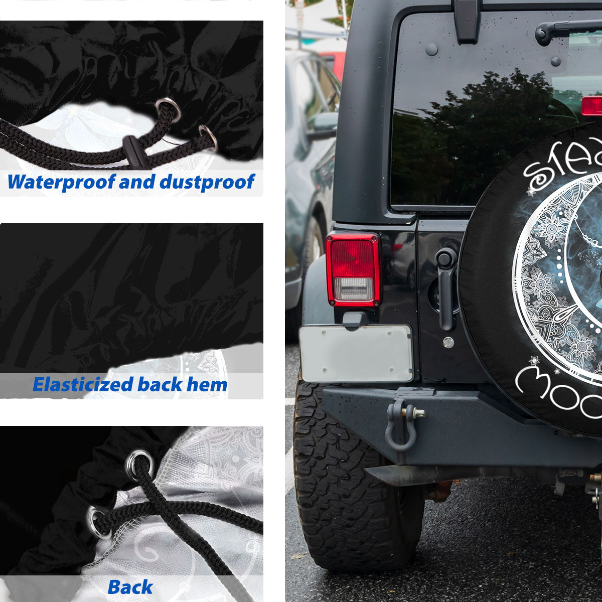 Petthouse | Dragonfly Moon Stay Wild Moon Child Spare Tire Cover Dragonfly Truck Decoration