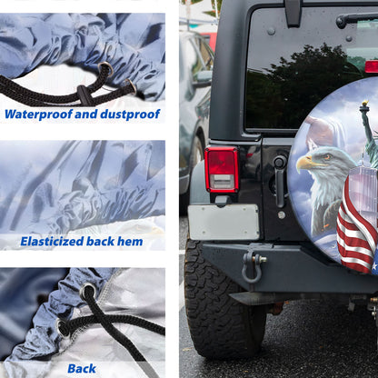 Petthouse | American Memorial Day 119 Spare Tire Cover Us Twin Towers Eagle Christ Truck Decor September 11th