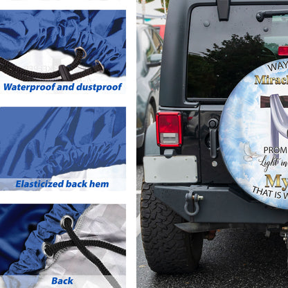 Petthouse | Cross Spare Tire Cover Jesus Way Maker Custom Tire Cover Gifts For Christians