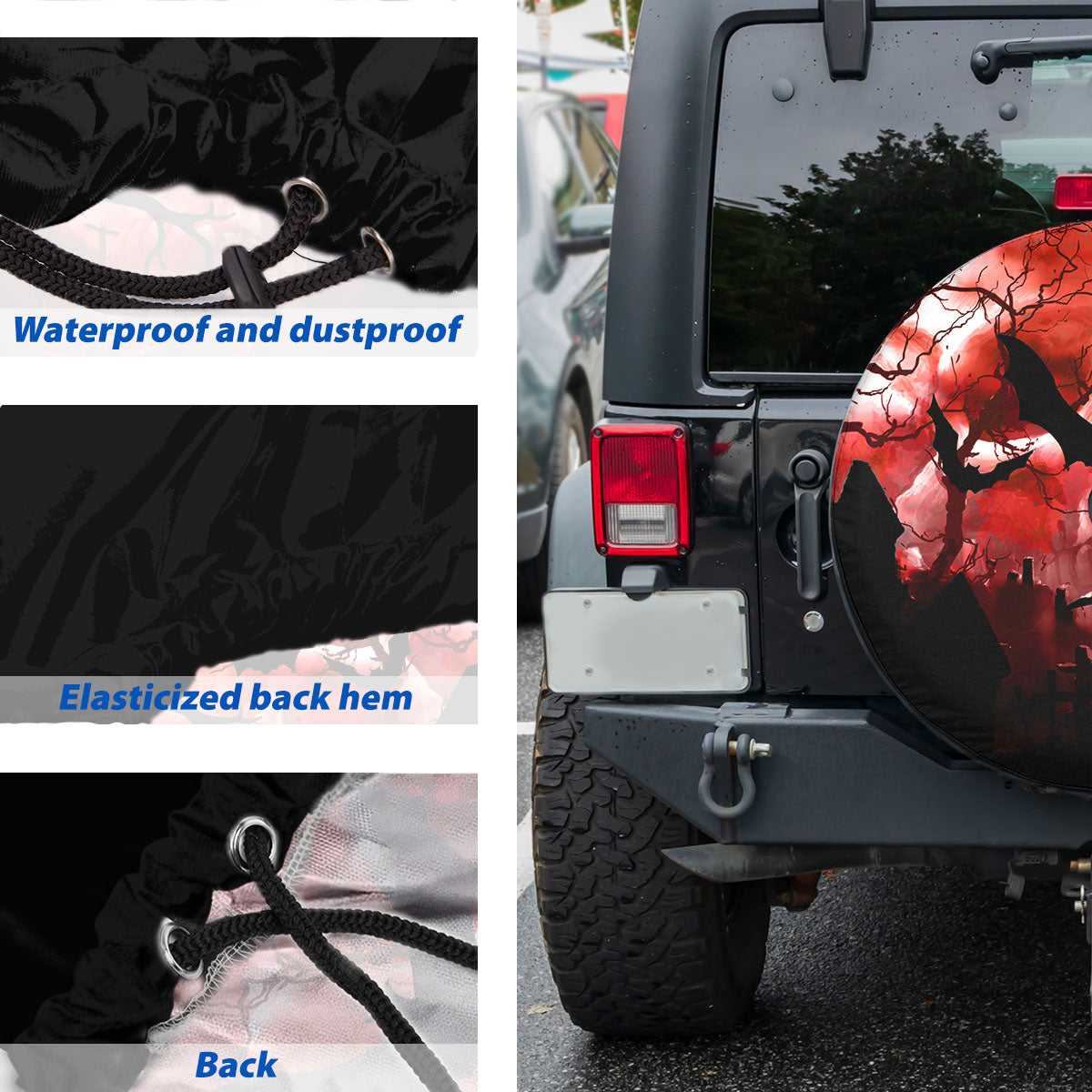 Petthouse | Cemetery Spare Tire Cover Bat Spare Wheel Cover New Car Gift Tire Protector Horror Lovers