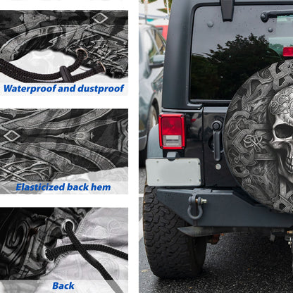 Petthouse | Dark Skull Halloween Spare Tire Cover Happy Halloween's Day October 31th Truck Decoration