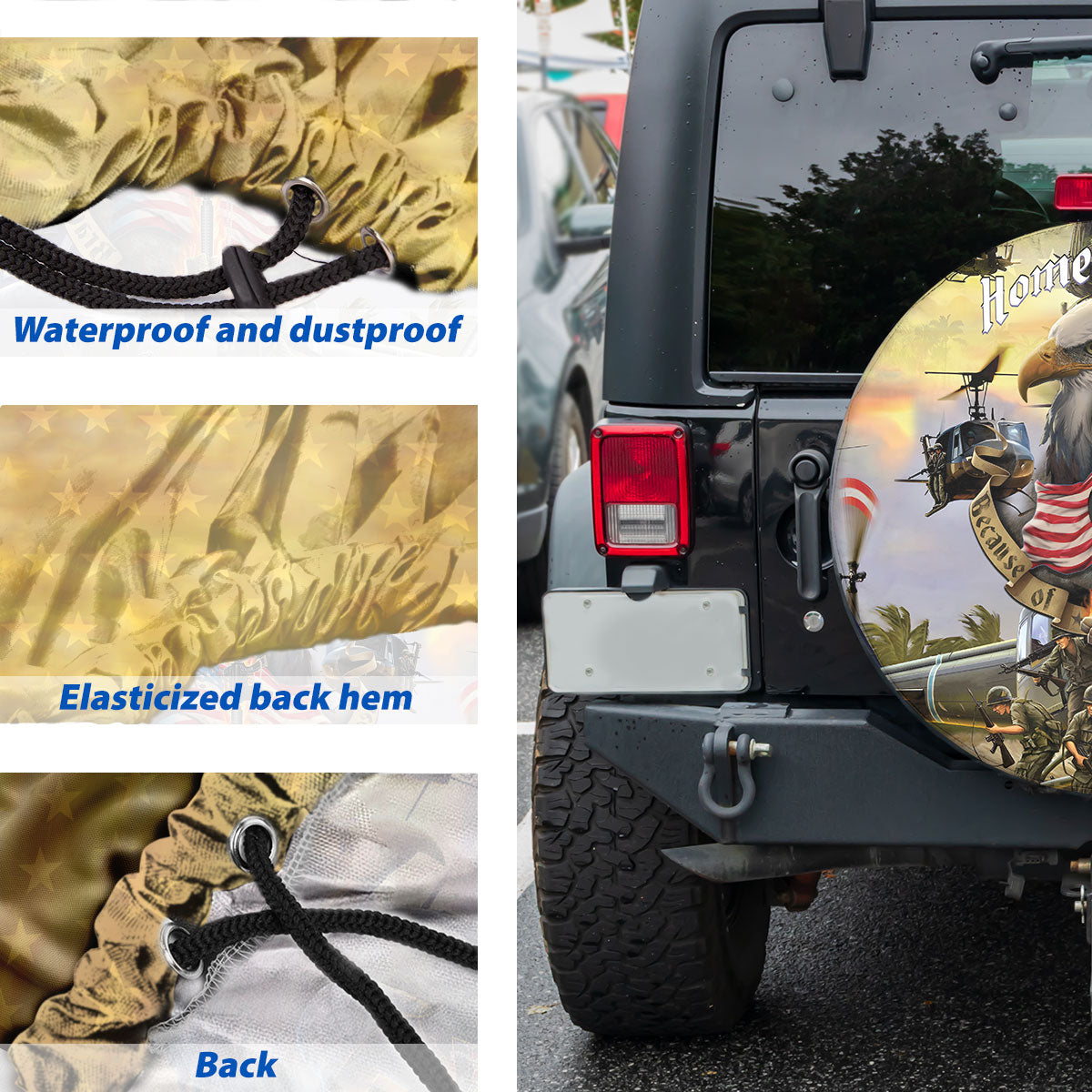 Petthouse | American Veteran Helicopter Spare Tire Cover Veteran's Day Memorial Day Decor Truck Decoration