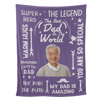 Petthouse | Customized The Best Dad In The World Throw Blanket, Awesome Father's Day Throw Blanket, Gifts For Daddy