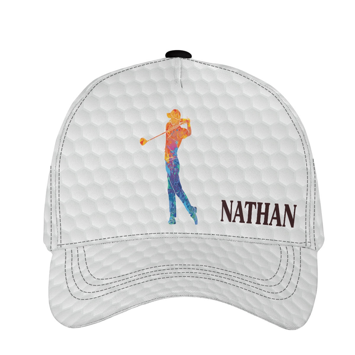 Petthouse | Personalized Name Golfer Watercolor Baseball Cap Golf Dad Gift Golf Athletes Gift Golf Hat Gift Golf's