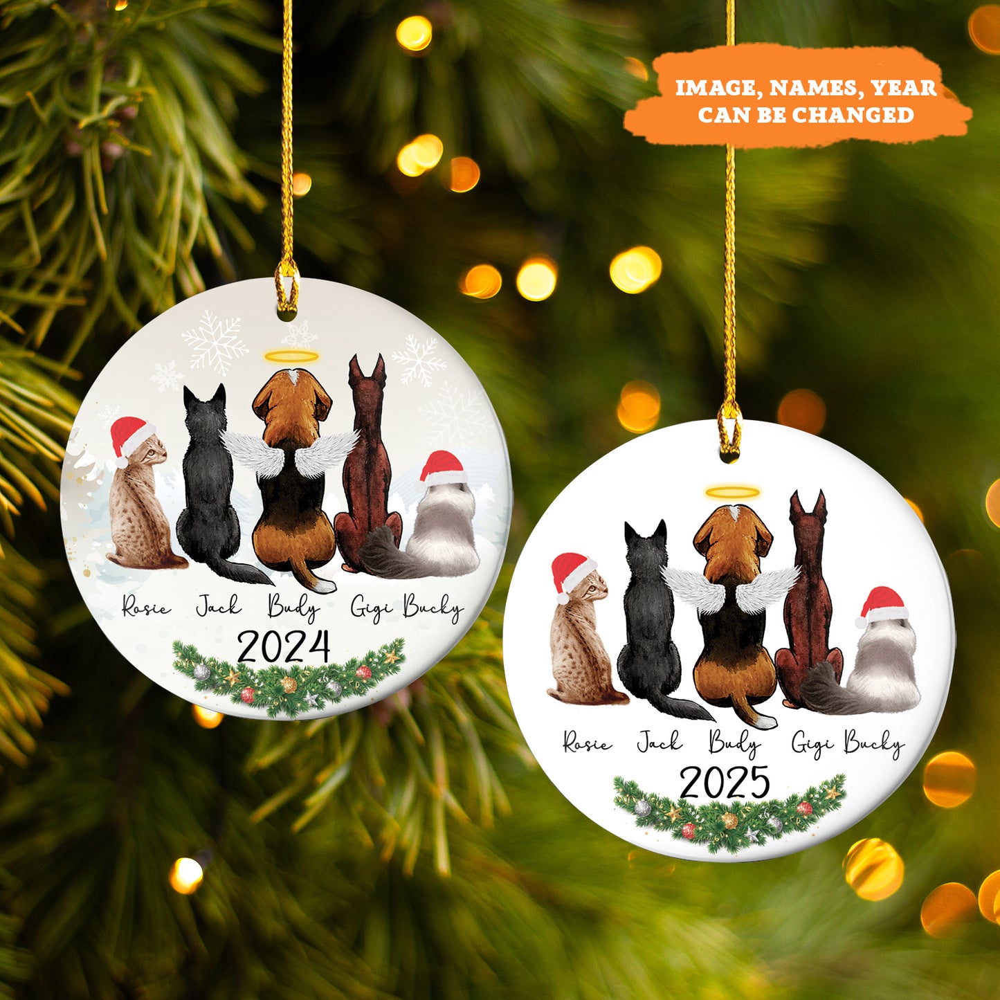 Petthouse | Custom Dogs Ornaments, Cats Ornaments, Xmas Tree Ornament, Christmas Ornament, Cat Dog Ornament