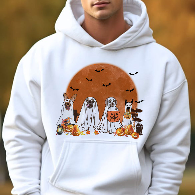 Petthouse | Spooky Dogs Shirt, Fall Spooky Season Pumpkin Tshirt, Halloween Festive Party Tee