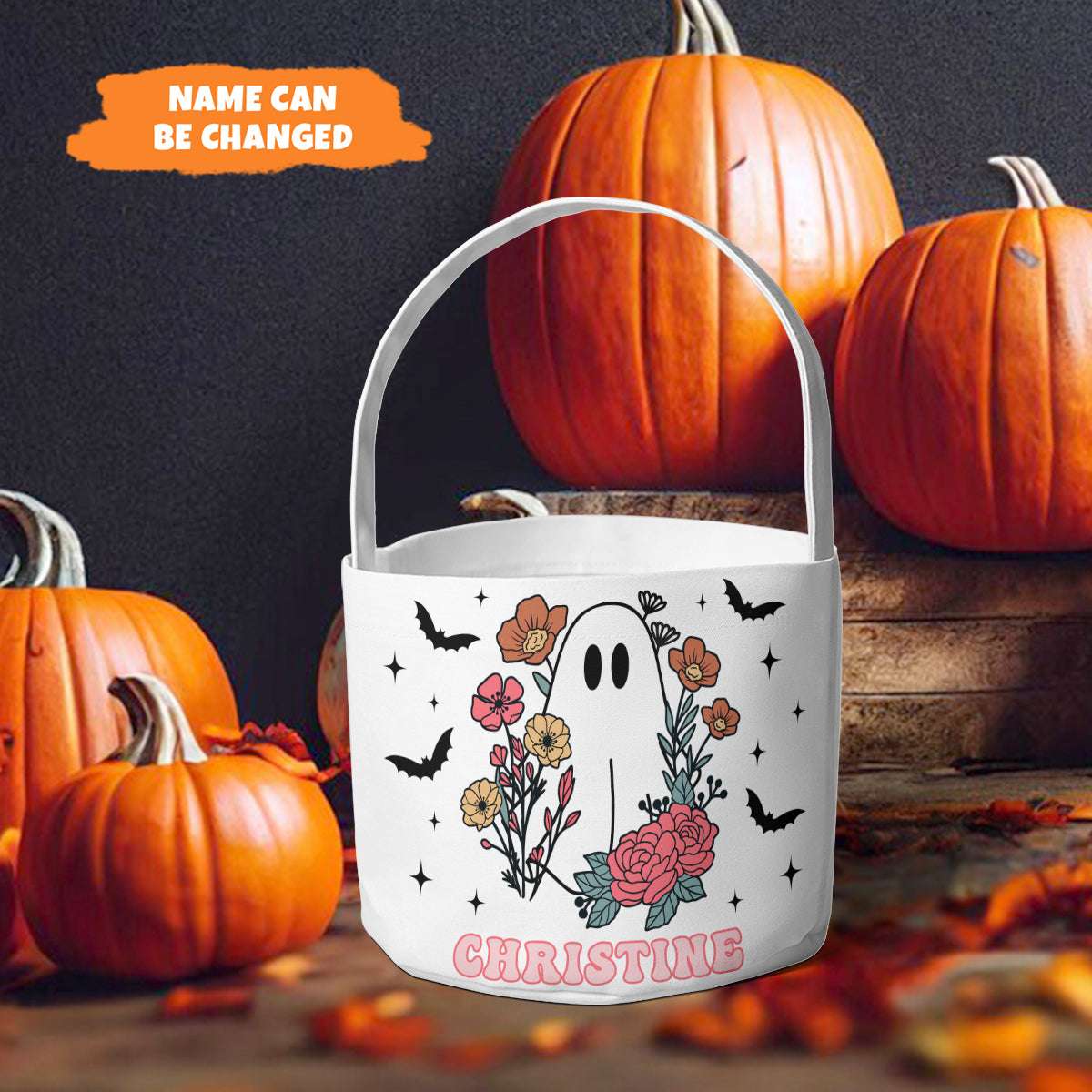 Petthouse | Personalized Trick Or Treat Basket, Halloween Candy Bag, Trick Or Treat Bag, Halloween Tote Bag