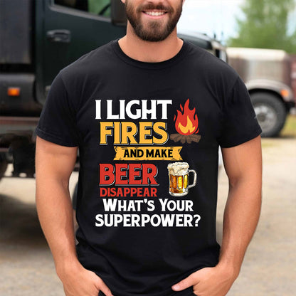 Camping Shirt, I Light Fires And Make Beer Disappear, Funny Camping Shirt, Camping Hoodie Sweatshirt, Camper Mug