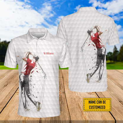 Petthouse | Customized Geometric Golfer Polo Shirt Golfing Lover Polo Sports Dad Birthday Gift