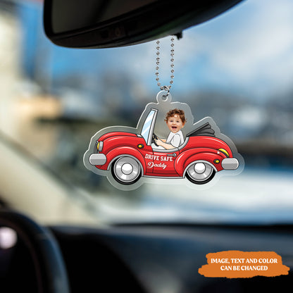 Petthouse | Personalized Acrylic Car Hanging, Drive Safe Daddy Car Hanging Dad Gifts, Car Accessories