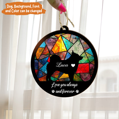 Petthouse | Personalized Loss Of Pet Sympathy Gift Suncatcher Window Hanging, Dog Memorial Suncatcher