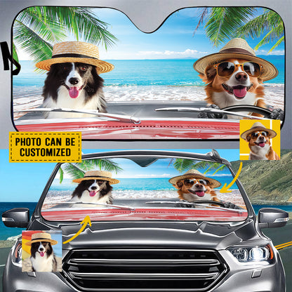 Petthouse | Dog Sunshade Windshield Sun Shade Custom Sun Shade Australian Shepherd Beach Car Sun Shade