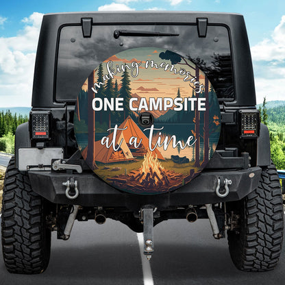 Petthouse | Beautiful Landscape Lake, Mountains Forest Tent Campfire Spare Tire Cover Camping Truck Decoration