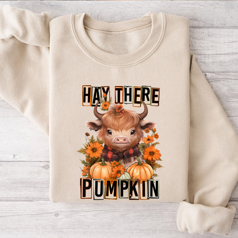 Petthouse | Hay There Pumpkin Cow Shirt, Autumn Fall Thanksgiving, Housewarming Gift, Spooky Vibes