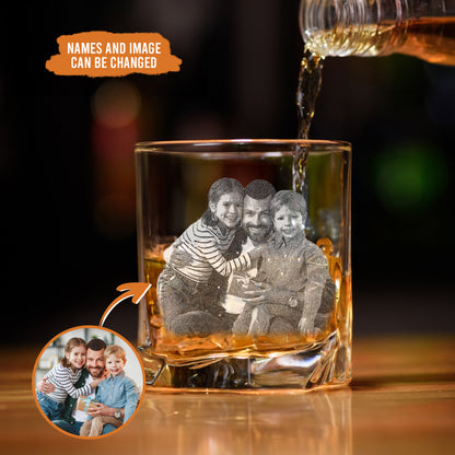 Petthouse | Custom Photo  To Dad From The Reasons You Drink Whiskey Glasses, Father's Day Gift