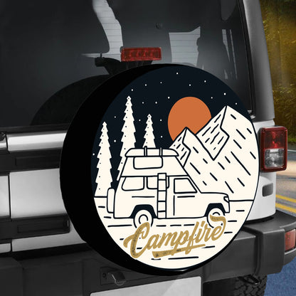 Petthouse | Camping Car Forest Night Tire Protector Campfire Wheel Tire Covers Universal Spare Tire Cover