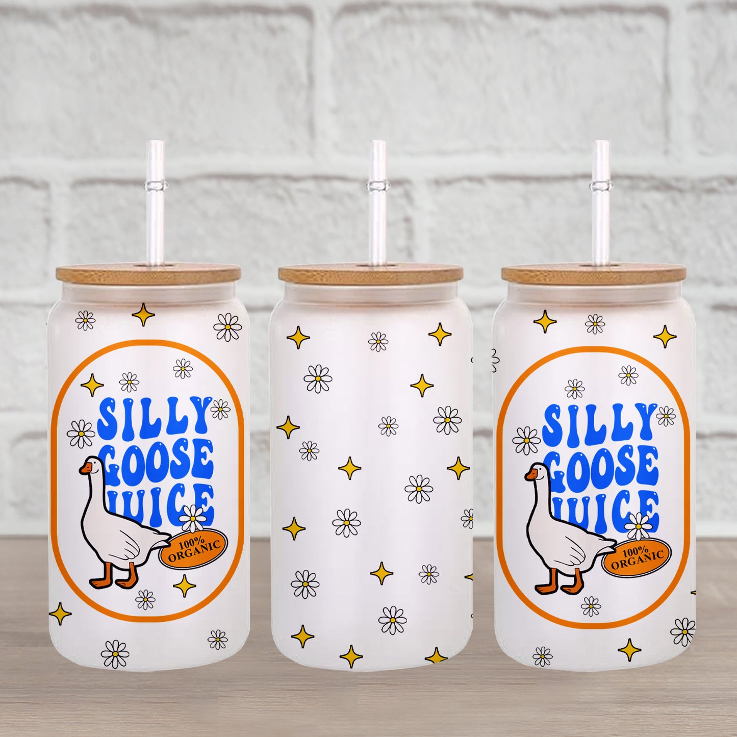 Petthouse | Silly Goose Juice Glass Can, Funny Silly Goose Iced Coffee Cup, Silly Goose Juice