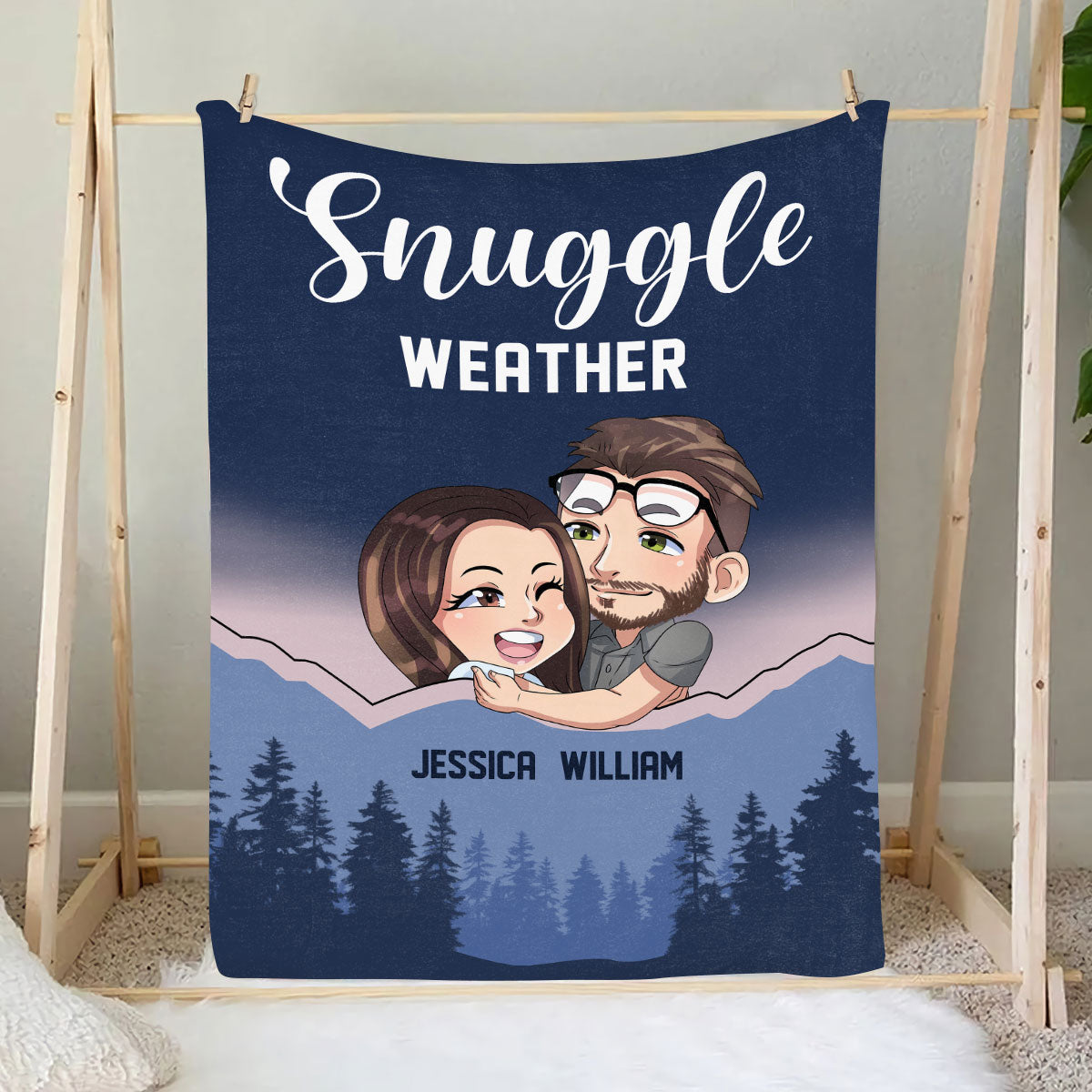 Petthouse | Personalized Snuggle Weather Cozy Blanket For Couples, First Holiday Together Blanket For Boyfriend