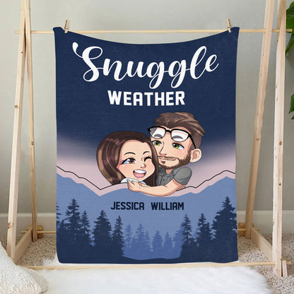 Petthouse | Personalized Snuggle Weather Cozy Blanket For Couples, First Holiday Together Blanket For Boyfriend