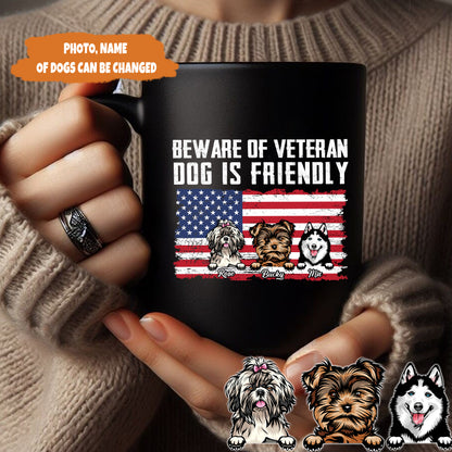 Petthouse | Custom Dog Beware Of Veteran Dog Is Friendly Shirt, Funny Dog 4th Of July Shirt