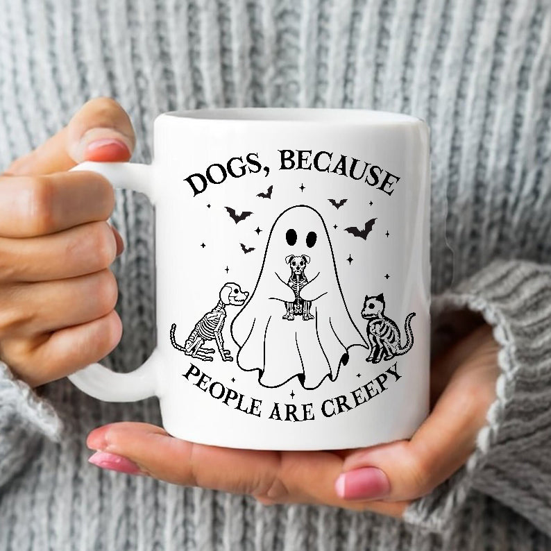 Petthouse | Dogs Because People Are Creepy Shirt, Halloween Ghost Dog Shirt, Dog Creepy Shirt, Dog Lovers