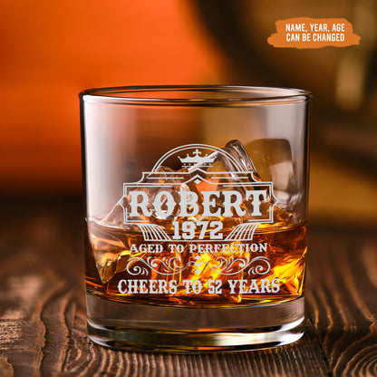 Petthouse | Personalized Whiskey Glass For Men, Engraved Rocks Glass, Birthday Gift For Him