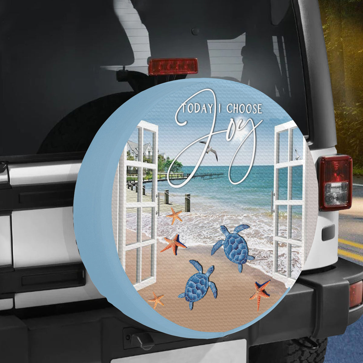 Petthouse | Sea Turtle Beach Spare Wheel Cover Door To Beach Tire Totes Today I Choose Joy Spare Tire Cover