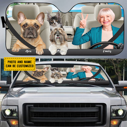 Petthouse | Customizable Windshield Sun Shade Pet Mom Car Window Sunshade Go To Beach Together Sun