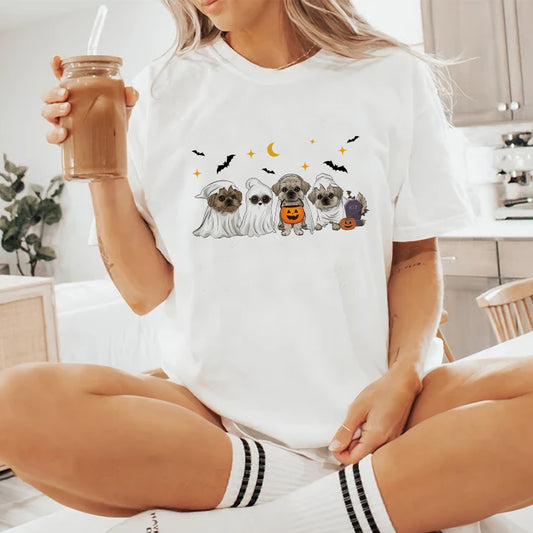 Petthouse | Funny Ghost Dog T-shirt, Halloween Cute Shirt, Spooky Season Gift, Dog Lovers Tshirt