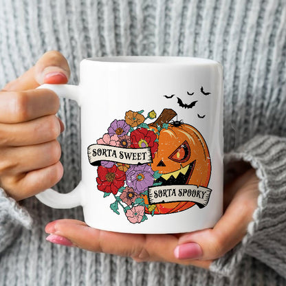 Petthhouse | Sorta Sweet Sorta Spooky Halloween Shirt, Halloween Wildflower Floral Pumpkin Shirt