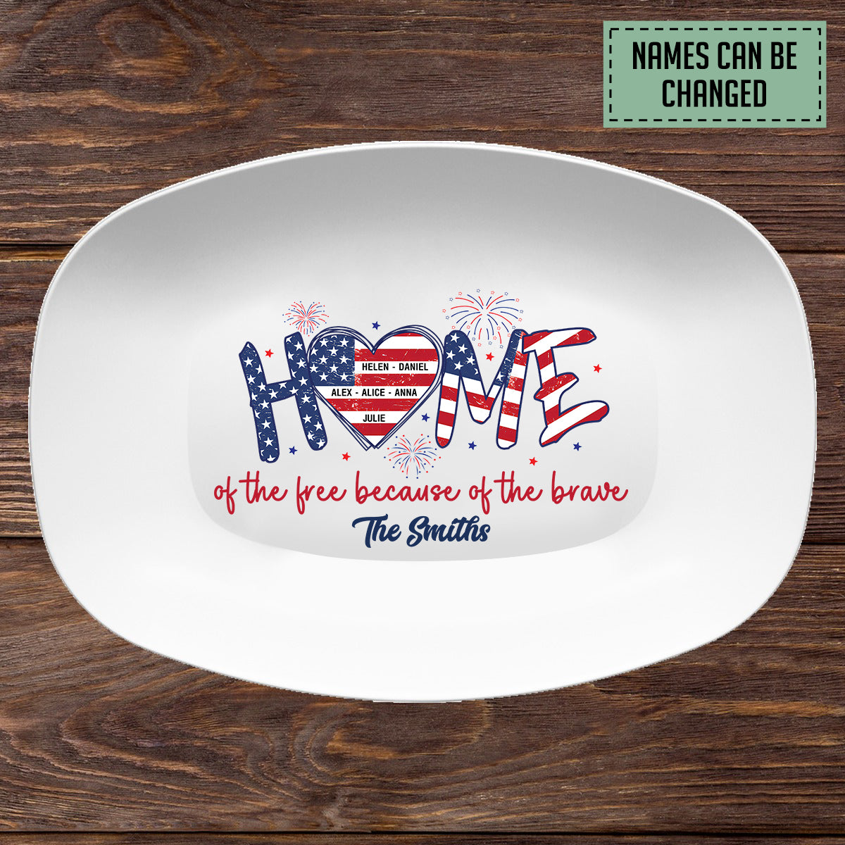 Petthouse | Custom Grilling Plate Independence Day, Home Of The Free Grilling Plate, BBQ Platter, Independence Day Gift, Grill Plate Gift 4th Of July