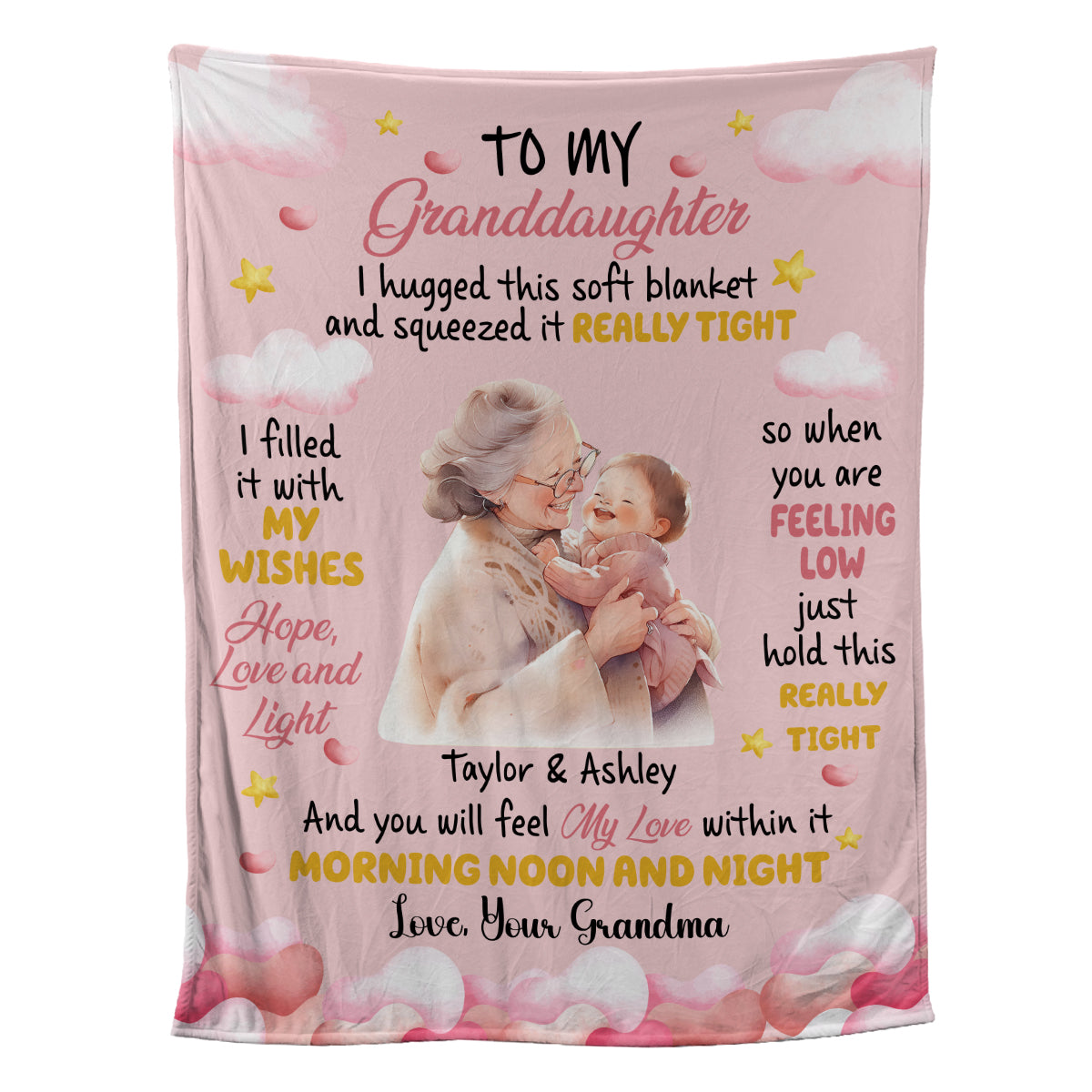 Petthouse | Personalized To My Granddaughter Fleece Blanket, You Will Feel My Love Within It, Family Gifts Idea