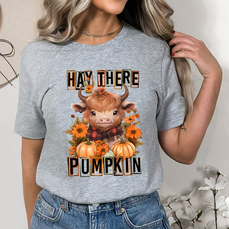 Petthouse | Hay There Pumpkin Cow Shirt, Autumn Fall Thanksgiving, Housewarming Gift, Spooky Vibes