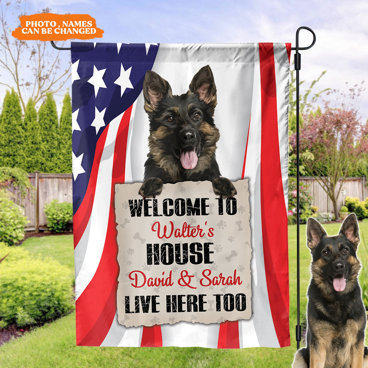 Petthouse | Welcome To The Dog House, Personalized Garden Flags, Gifts For Dog Lovers, Custom Photo Dog Flag