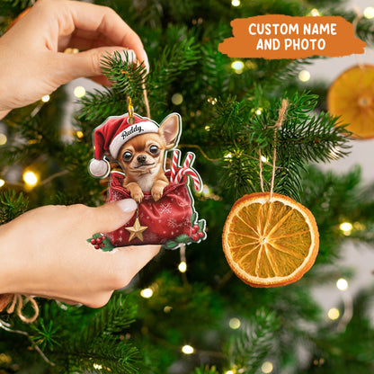 Petthouse | Custom Dog Christmas Ornament, Chihuahua Tree Ornament, Chihuahua Dog Xmas Decor