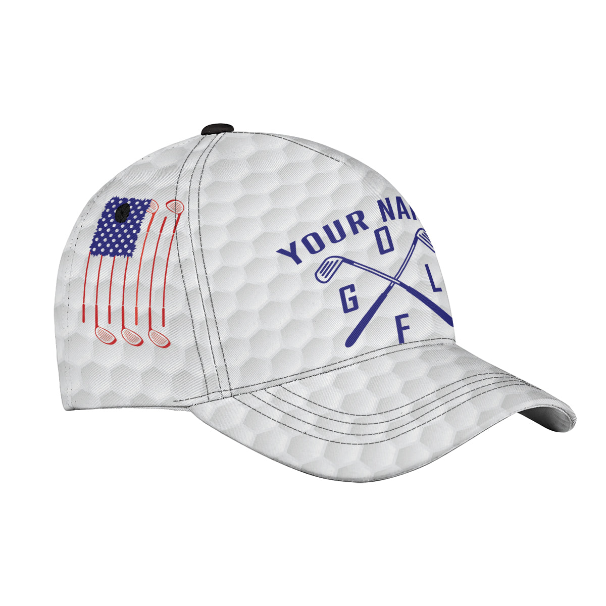 Petthouse | Customized Name Golf Player Baseball Cap Usa Flag America Golfing Sports Gif To Golf Player