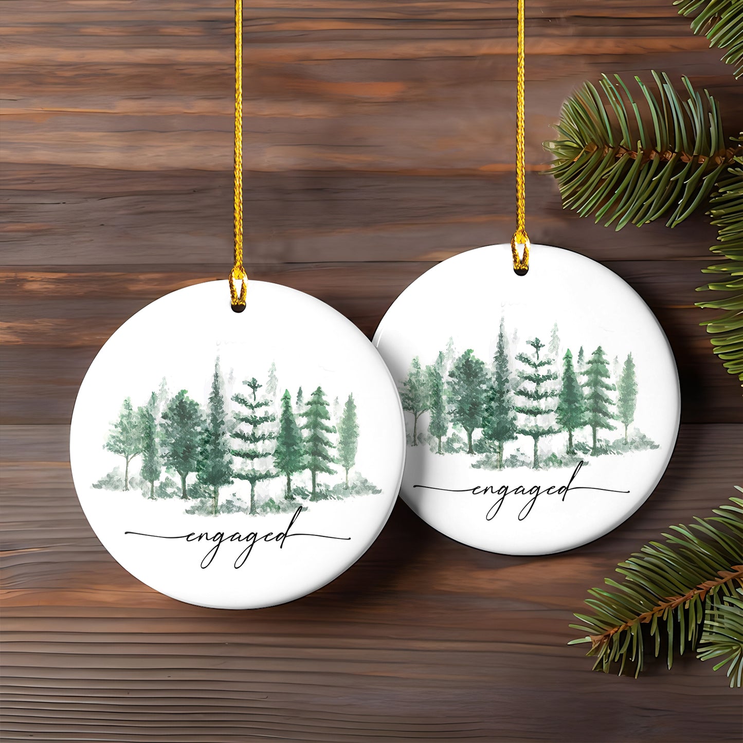 Petthouse | Personalized Couples Engagement Ornament, Engaged Christmas Tree Hanging, Christmas Gift