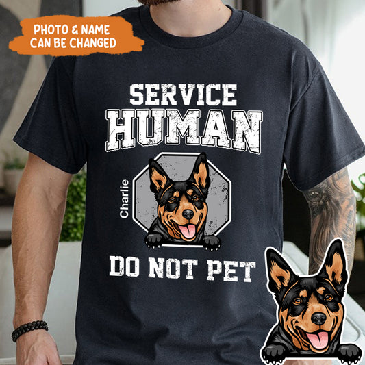 Petthouse | Service Human Dog Dad Personalized T-shirt, Father's Day Gift, Dog Dad Shirt