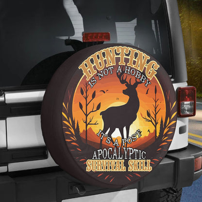 Petthouse | Customized Name Deer Hunting Forest Spare Tire Cover Wild Deer Wheel Cover Car Accessory Truck Decoration