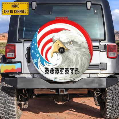 Petthouse | Customized Eagle Head On American Flag Spare Tire Cover For Patriot Independence Day