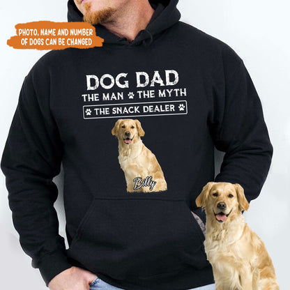 Petthouse | Dog Dad The Man The Myth The Snack Dealer Personalized Custom Photo Dog Dad Shirt